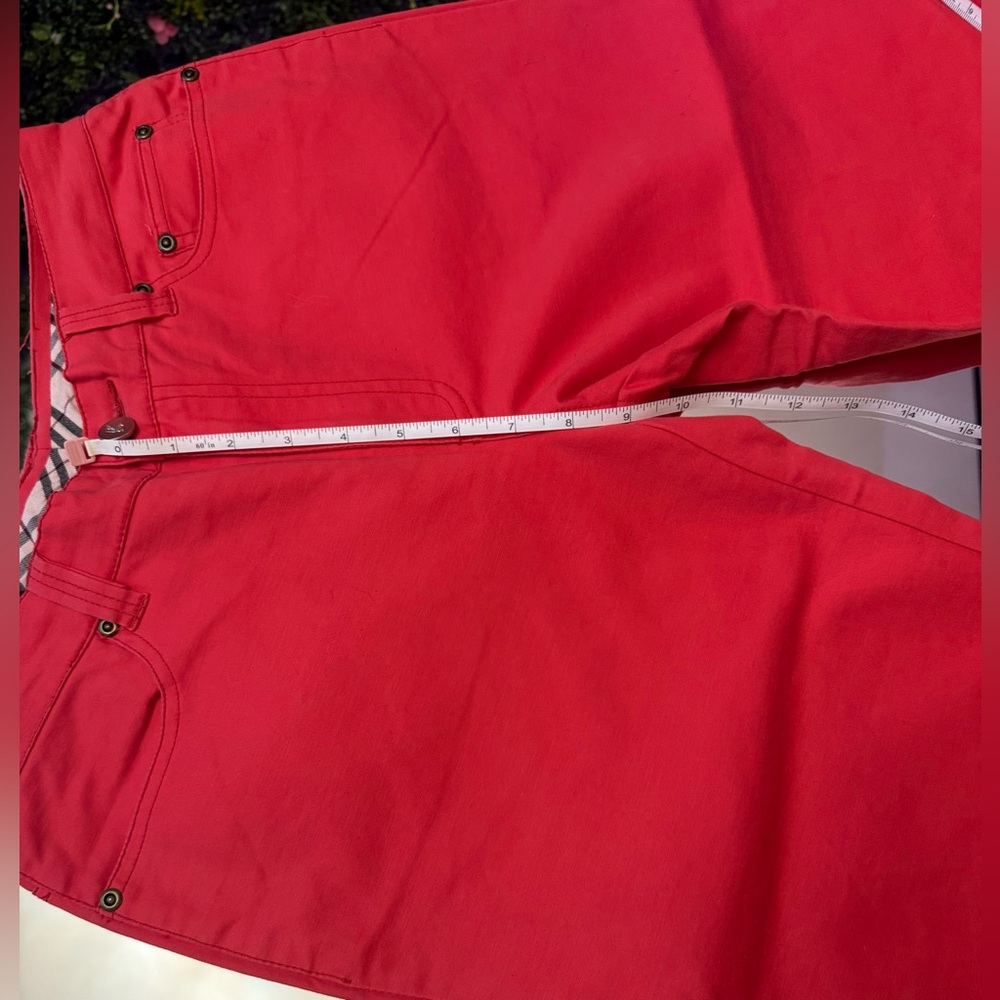 Burberry Red Pants with Signature Check Waistband - Picture 5 of 15